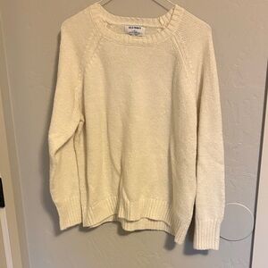 Old Navy Women's White Crew Neck Sweater